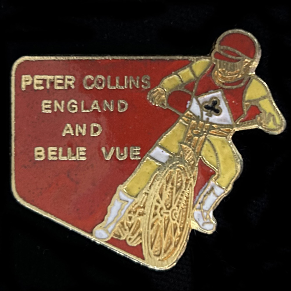 Peter Collins Speedway lapel badge